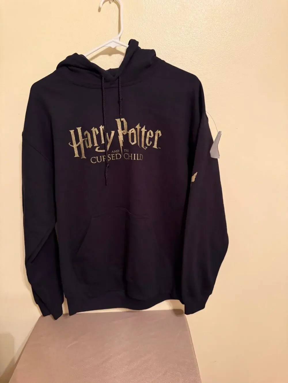 Harry Potter and the Cursed Child Hoodie Size Medium Black Gold Graphic